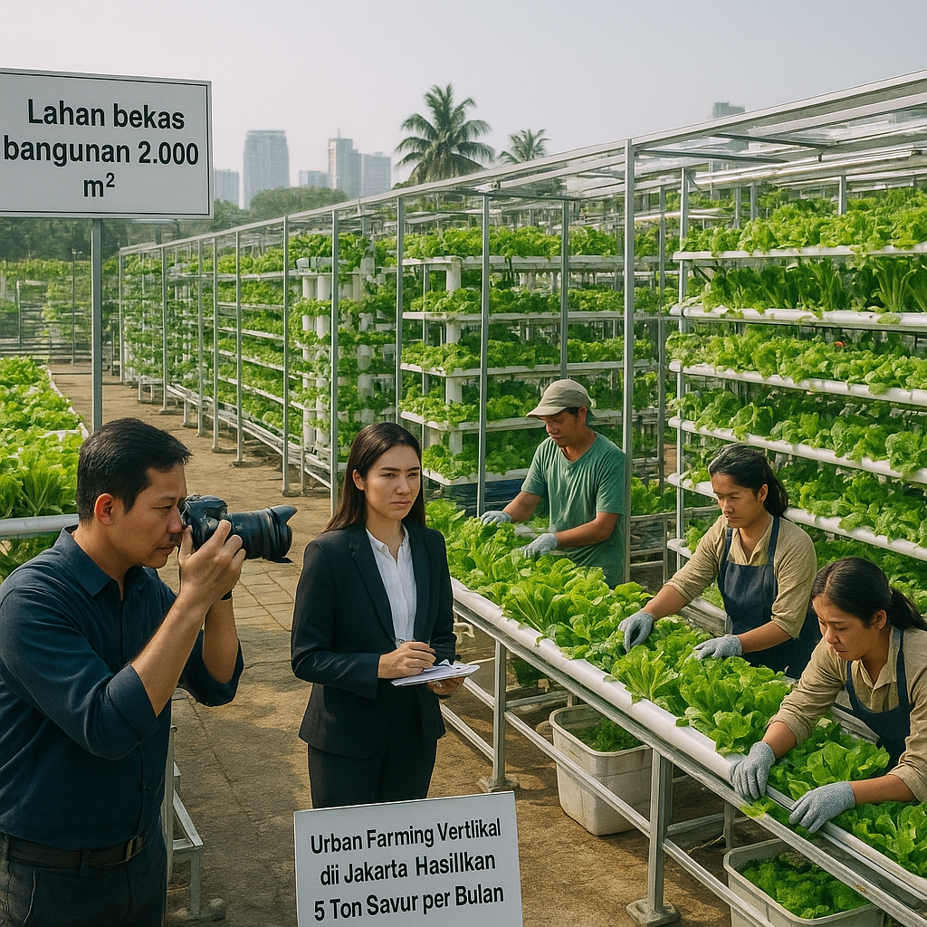 Urban Farming Vertikal di Jakarta Hasilkan 5 Ton Sayur per Bulan