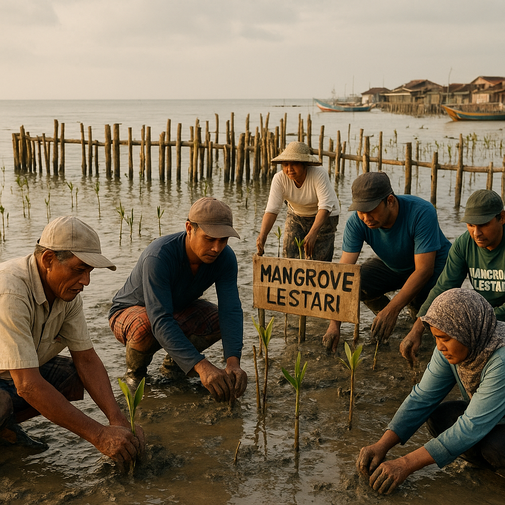 Restorasi Mangrove Berbasis Masyarakat di Demak Tanggulangi Abrasi dan Serapan Karbon