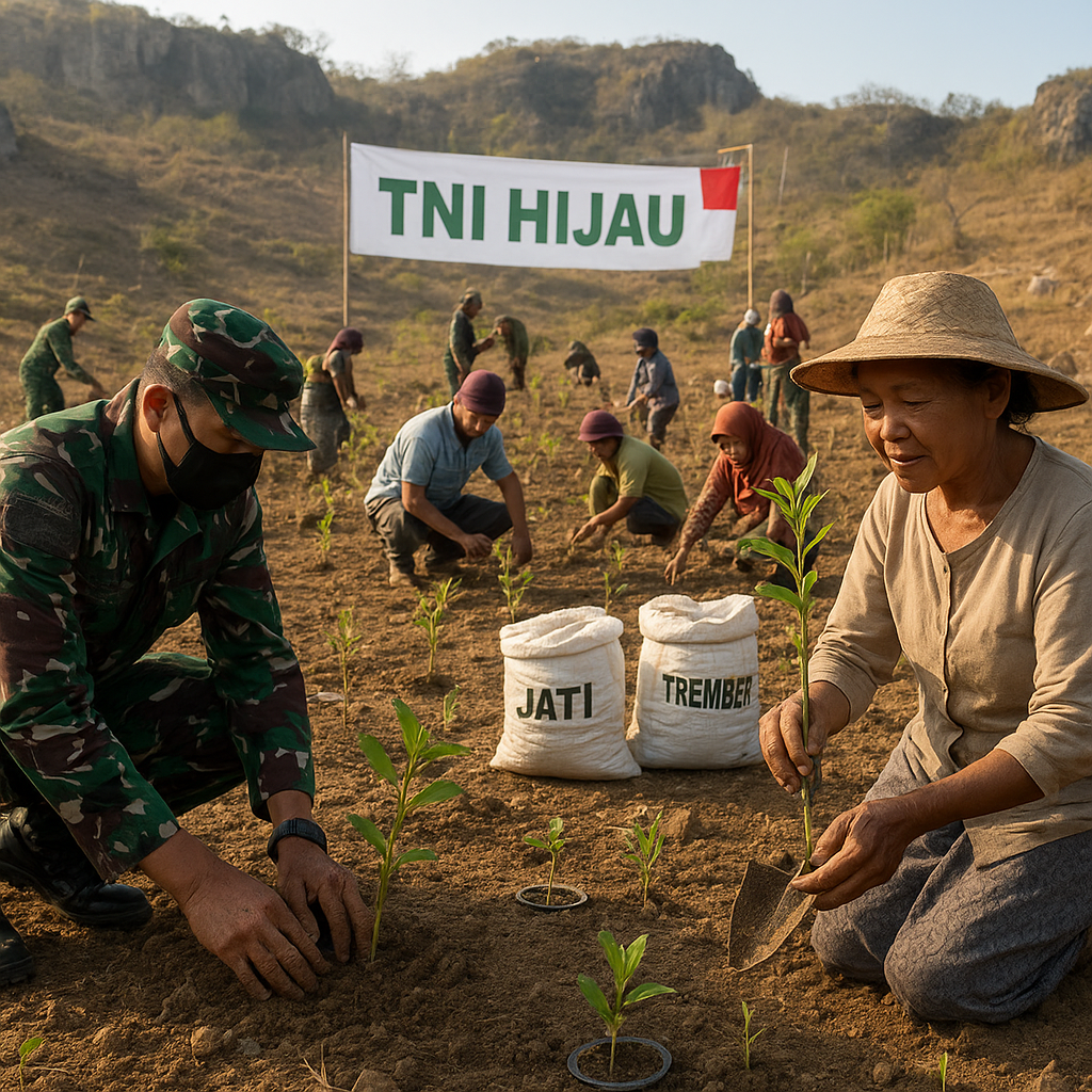 Program TNI Hijaukan Lahan Kritis di Gunung Kidul