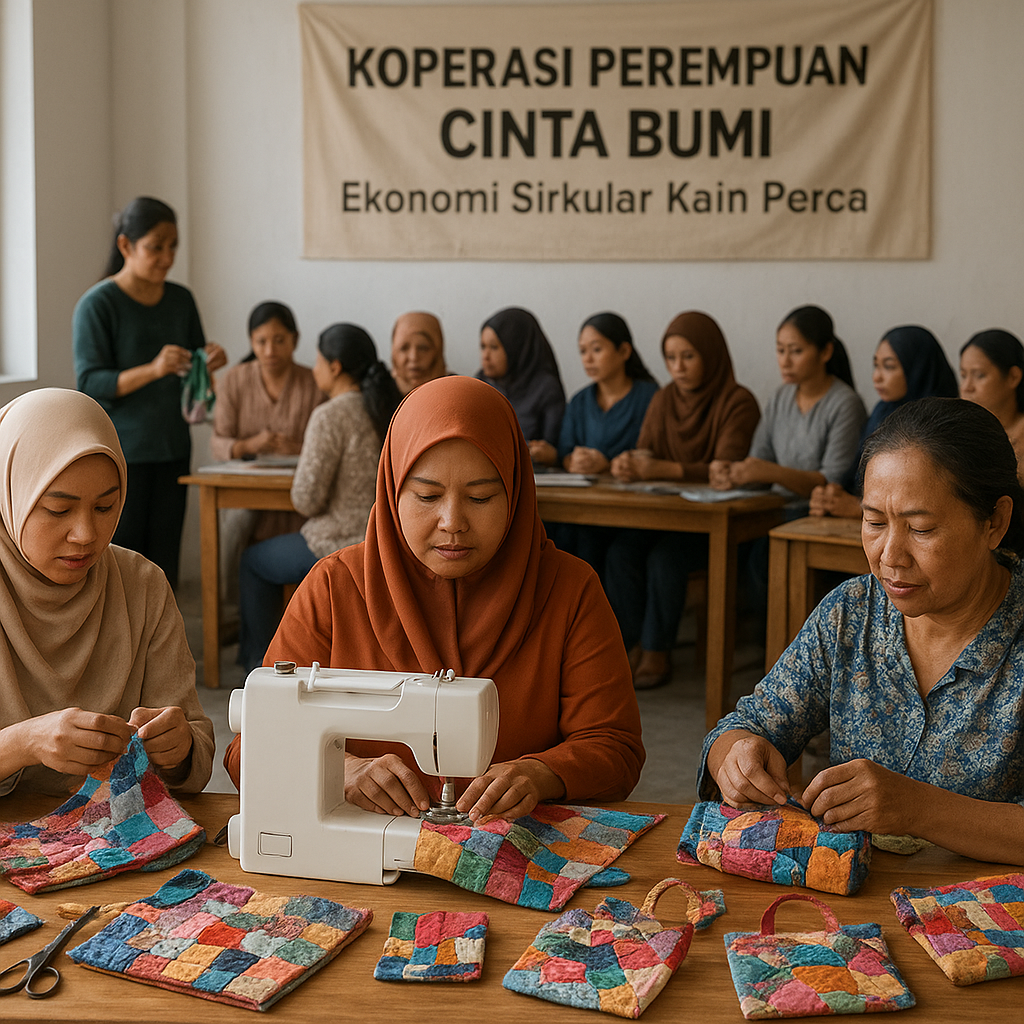 Ekonomi Sirkular Kain Perca: Koperasi Perempuan di Bandung Hasilkan Produk Bernilai Tinggi
