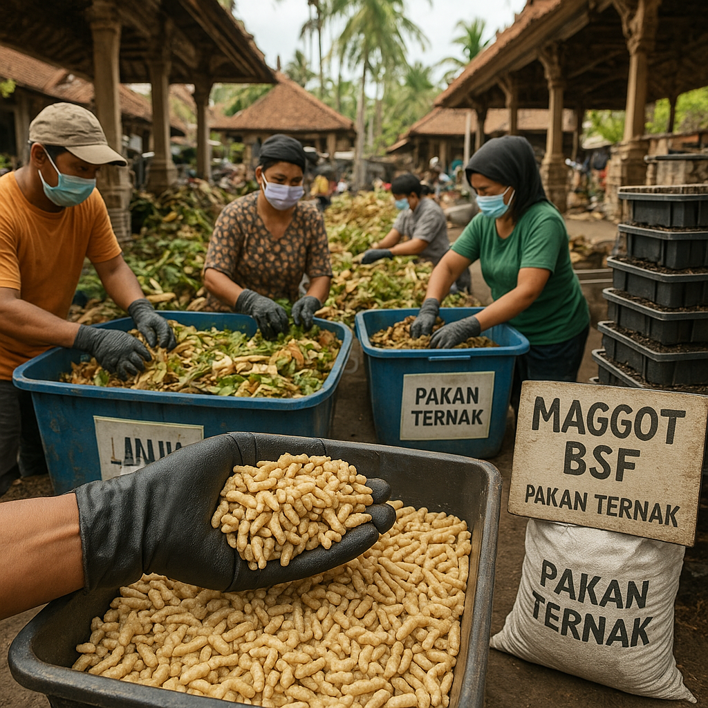 Maggot Black Soldier Fly (BSF) Olah Limbah Organik Pasar di Bali, Hasilkan Pakan Ternak Bernilai