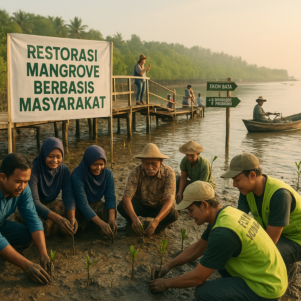 Restorasi Mangrove Berbasis Masyarakat di Pesisir Jawa untuk Mitigasi Perubahan Iklim
