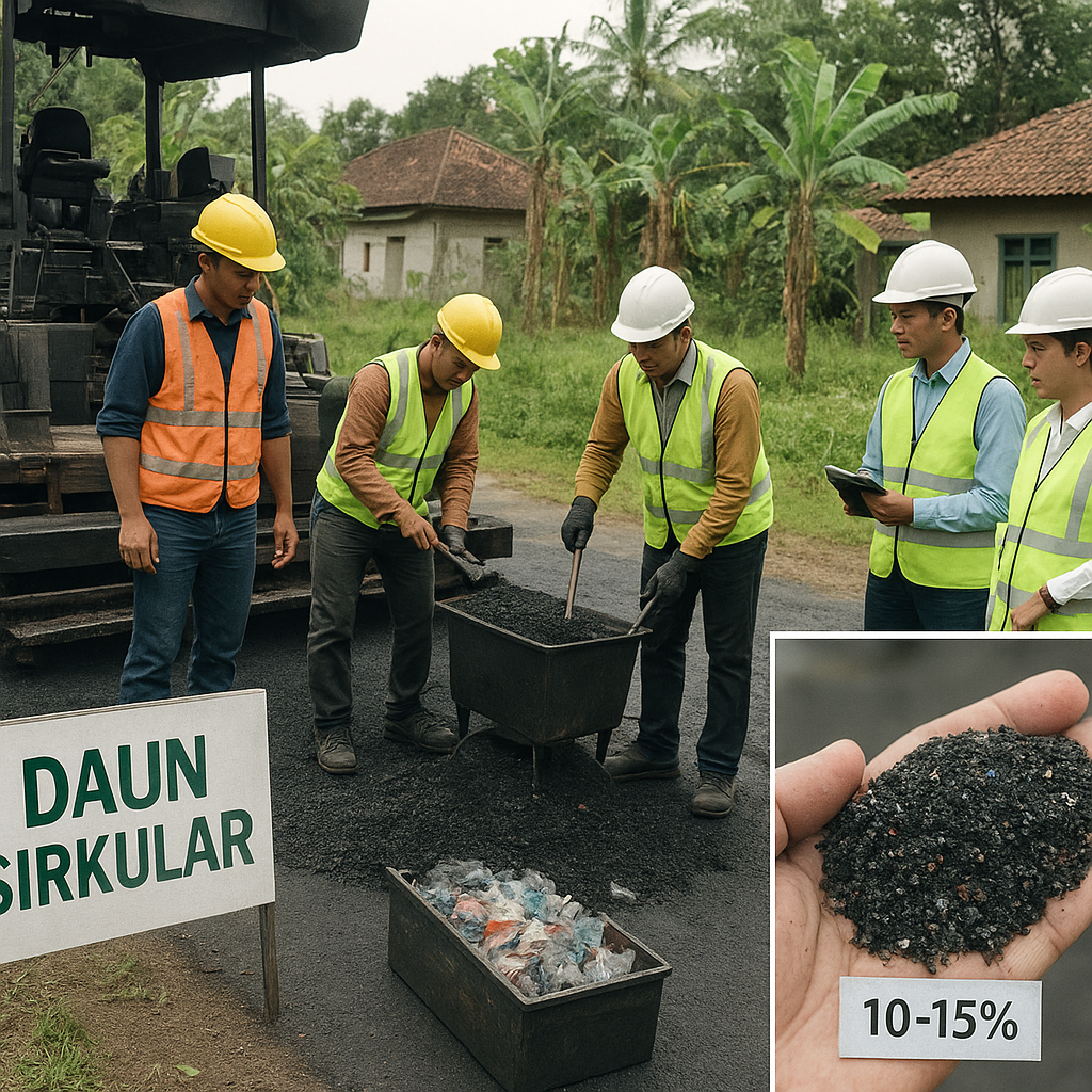 Startup Lokal Rintis Pengolahan Limbah Plastik Jadi Bahan Baku Aspal