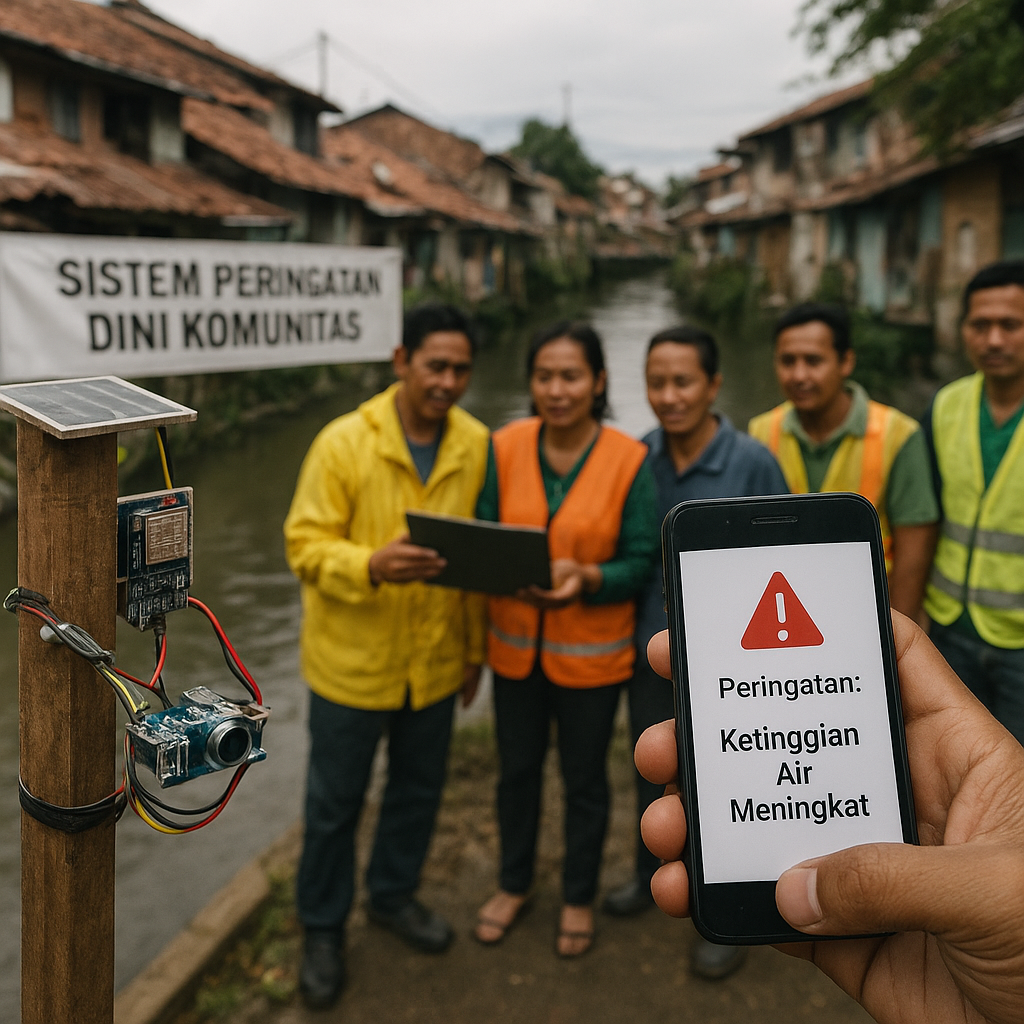 Implementasi Sistem Peringatan Dini Banjir Berbasis Komunitas dan Sensor Murah di Jakarta