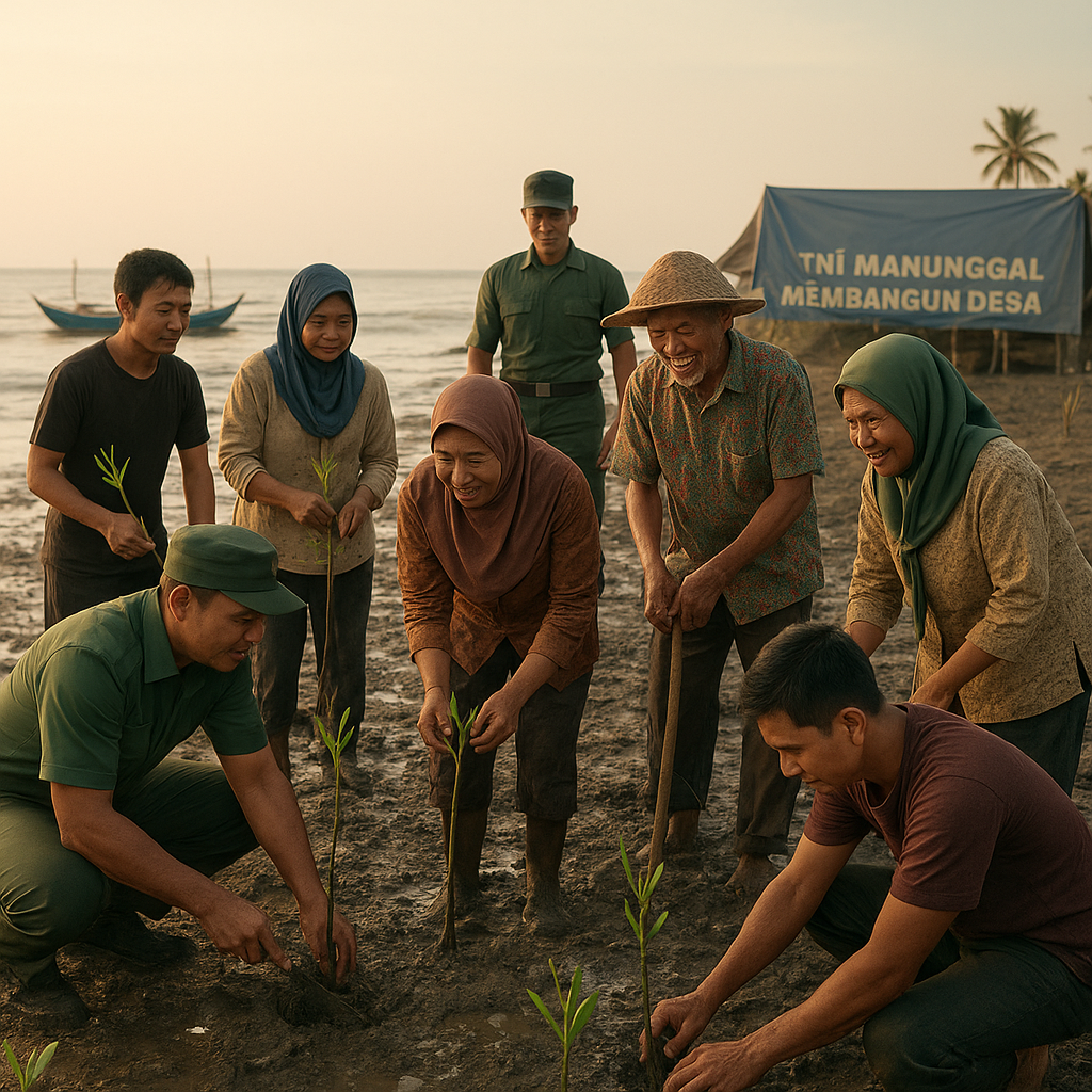 Kemitraan TNI AD dengan Masyarakat untuk Rehabilitasi Hutan Mangrove di Pesisir Jawa