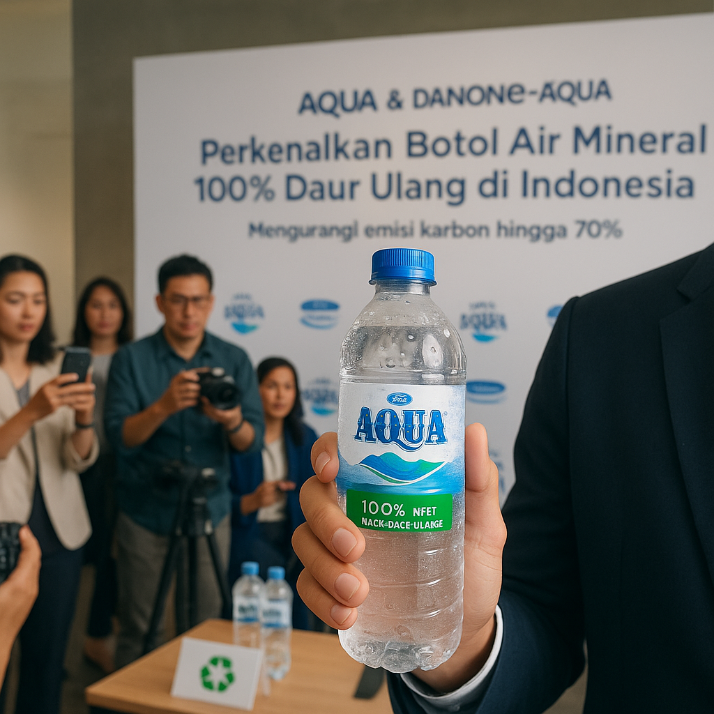 Aqua dan Danone-AQUA Perkenalkan Botol Air Mineral 100% Daur Ulang di Indonesia