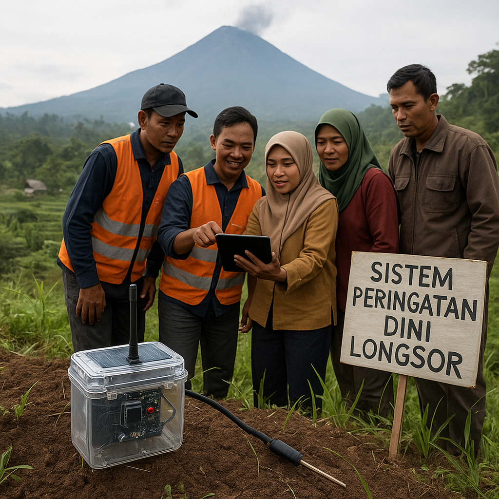Warga Lereng Merapi Kembangkan Sistem Peringatan Dini Longsor Berbasis Sensor IoT Sederhana