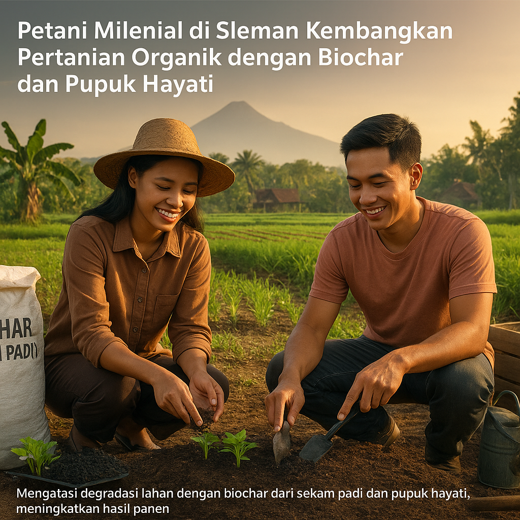 Petani Milenial di Sleman Kembangkan Pertanian Organik dengan Biochar dan Pupuk Hayati