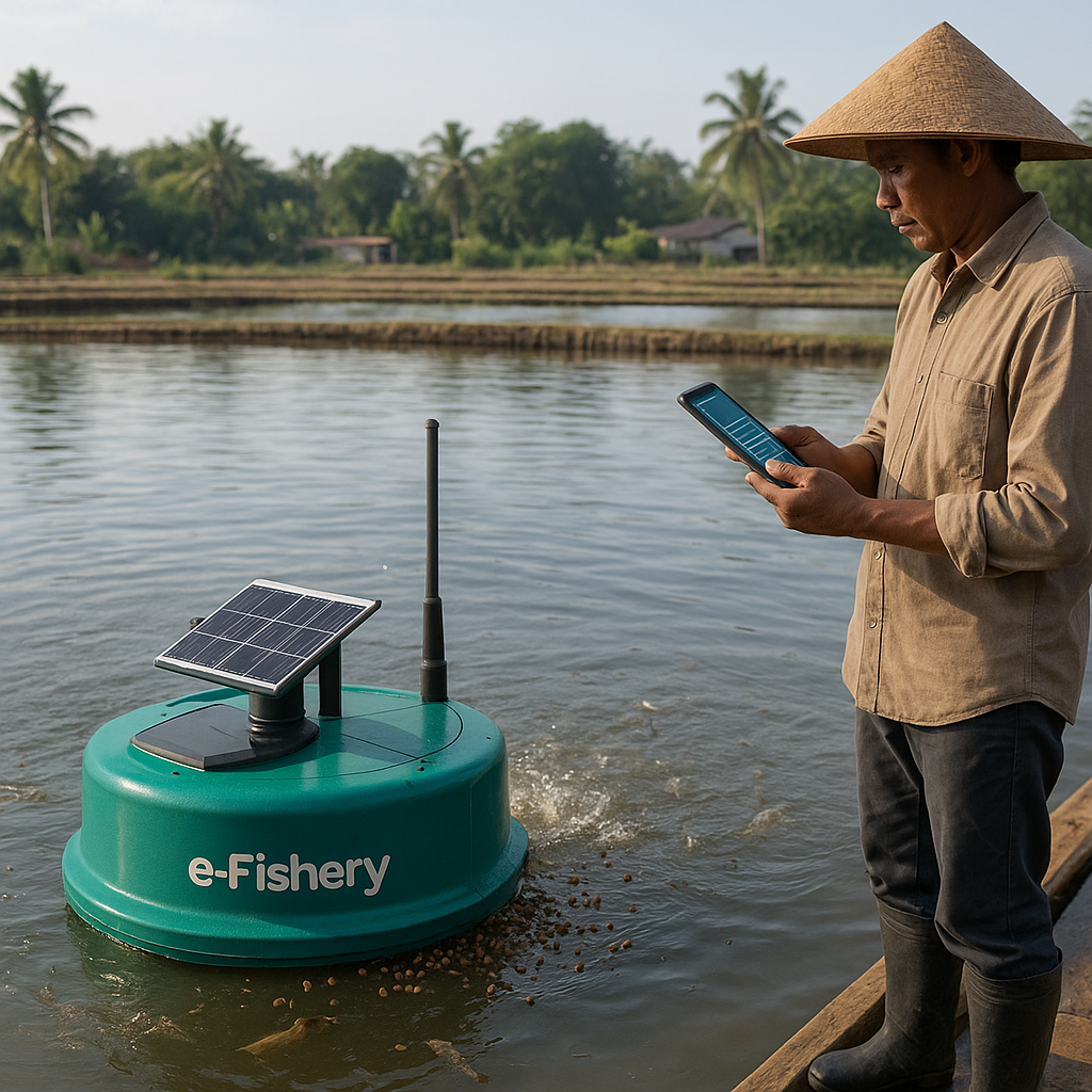 Aplikasi 'e-Fishery' IoT Pantau dan Otomatisasi Pemberian Pakan Tambak