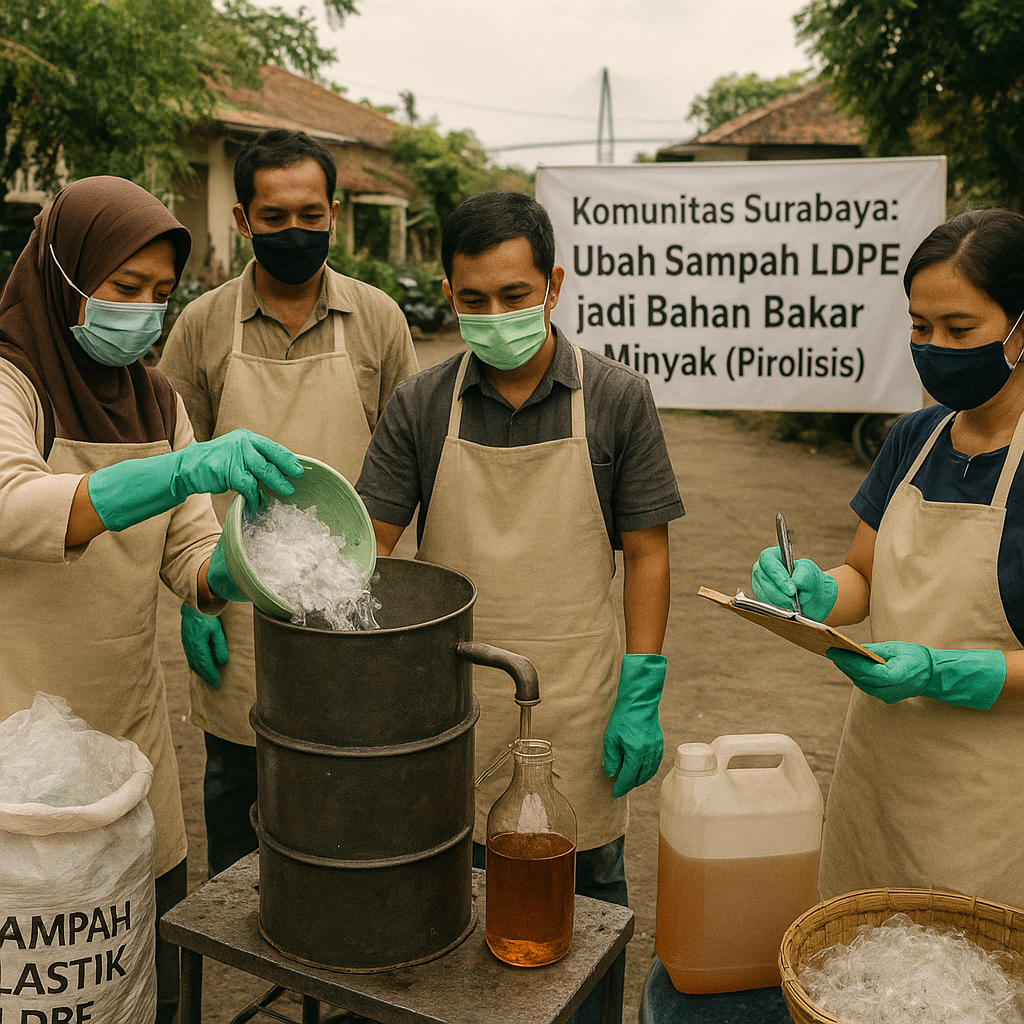 Komunitas di Surabaya Ubah Sampah Plastik LDPE menjadi Bahan Bakar Minyak dengan Teknologi Pirolisis