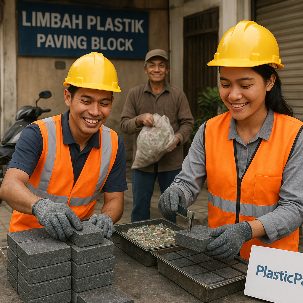 Startup Indonesia Sulap Limbah Plastik Jadi Bahan Pavement Block yang Kuat