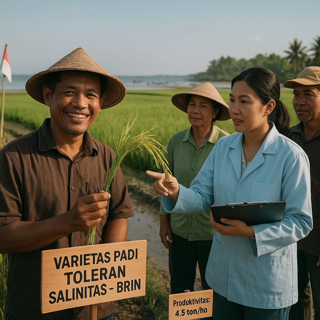 Varietas Padi Toleran Salinitas Dikembangkan untuk Petani Pesisir Jawa