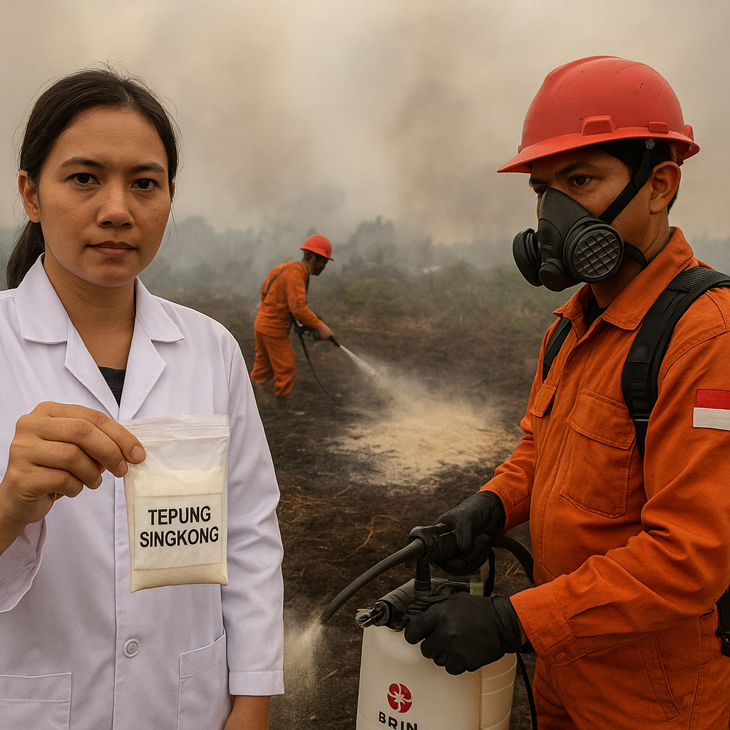 BRIN Kembangkan Tepung Singkong sebagai Flame Retardant untuk Pemadaman Karhutla