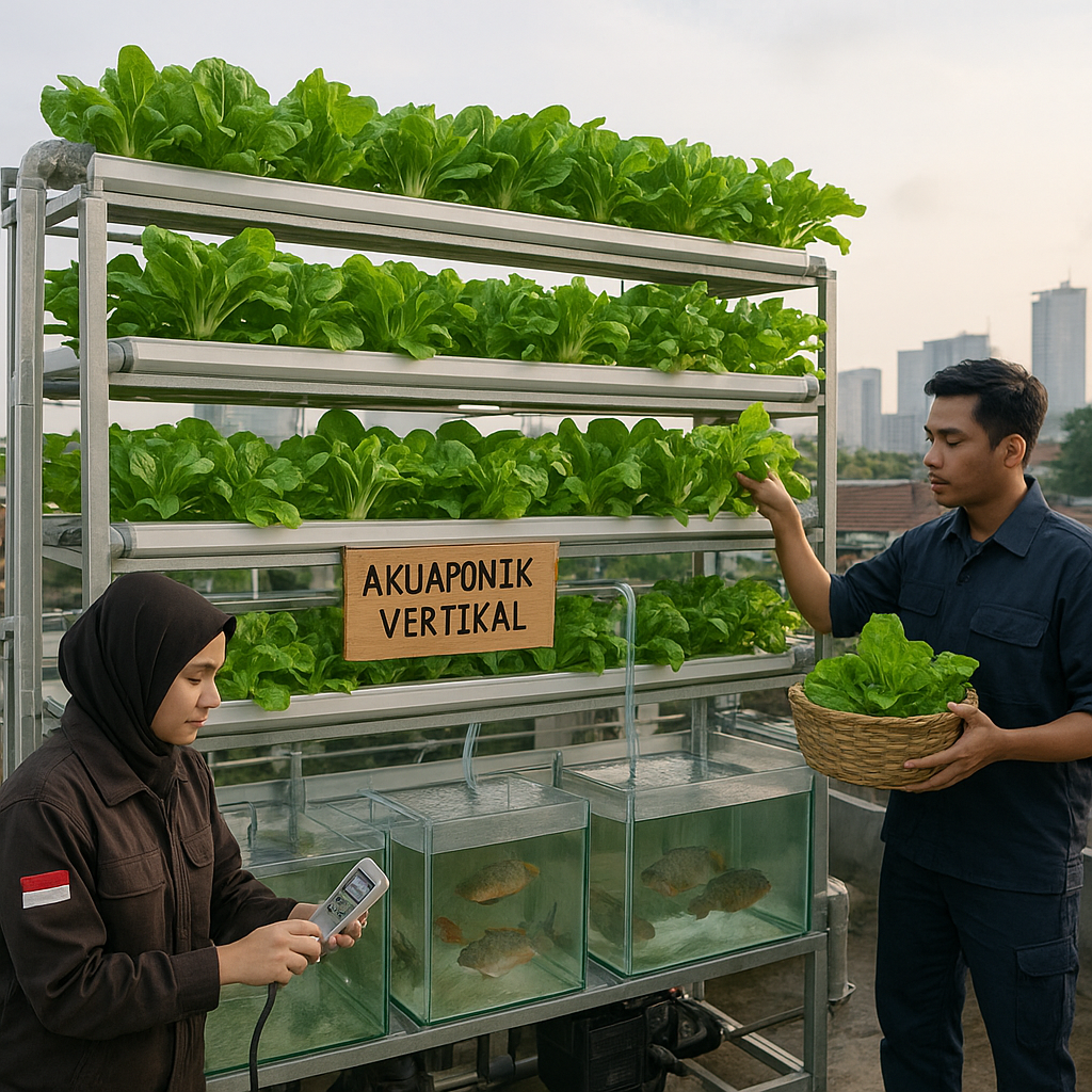 Sistem Akuaponik Vertikal di Perkotaan Tingkatkan Produksi Sayuran dan Ikan Secara Berkelanjutan