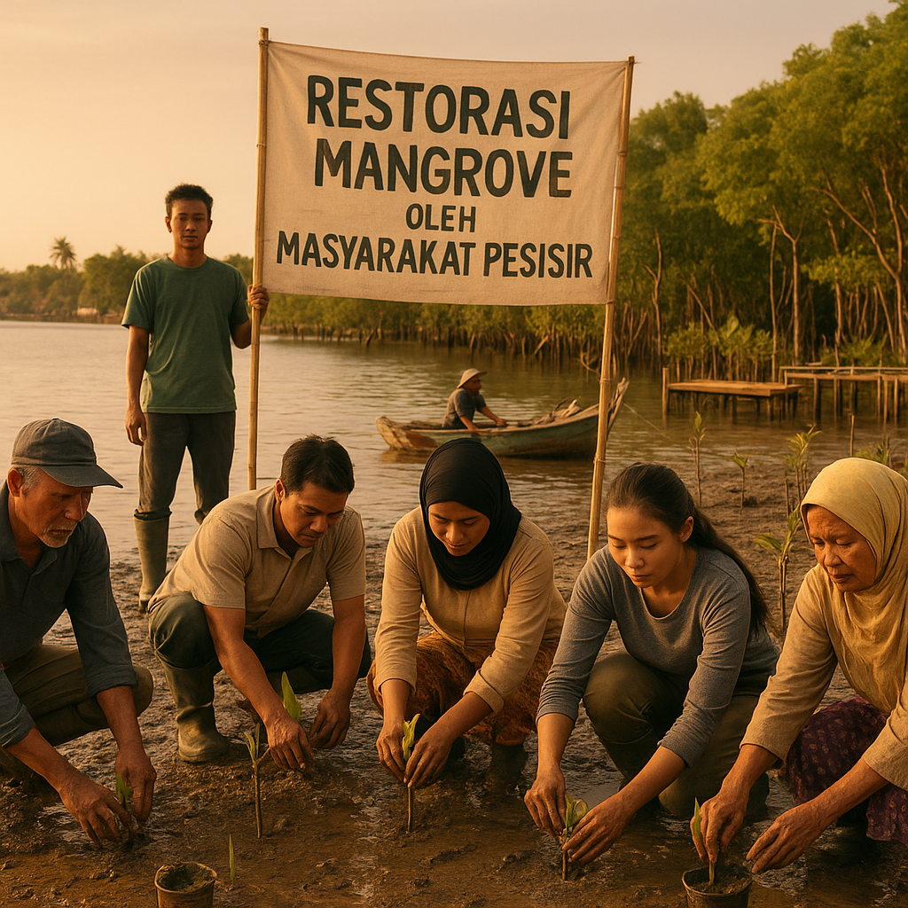 Restorasi Mangrove oleh Masyarakat Pesisir Meningkatkan Perlindungan Pantai dan Mata Pencaharian