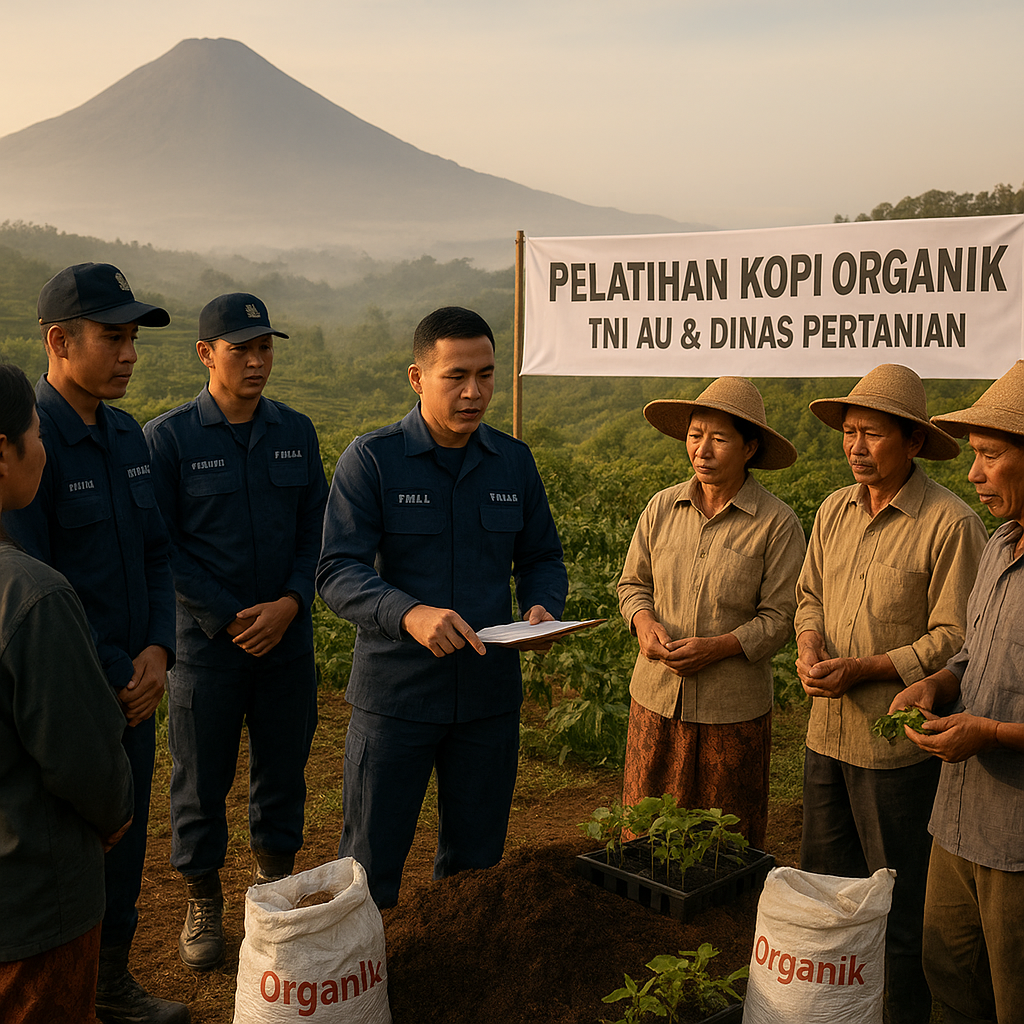 TNI AU Latih Petani Kopi Organik di Lereng Merapi: Sinergi Pertahanan dan Ketahanan Pangan
