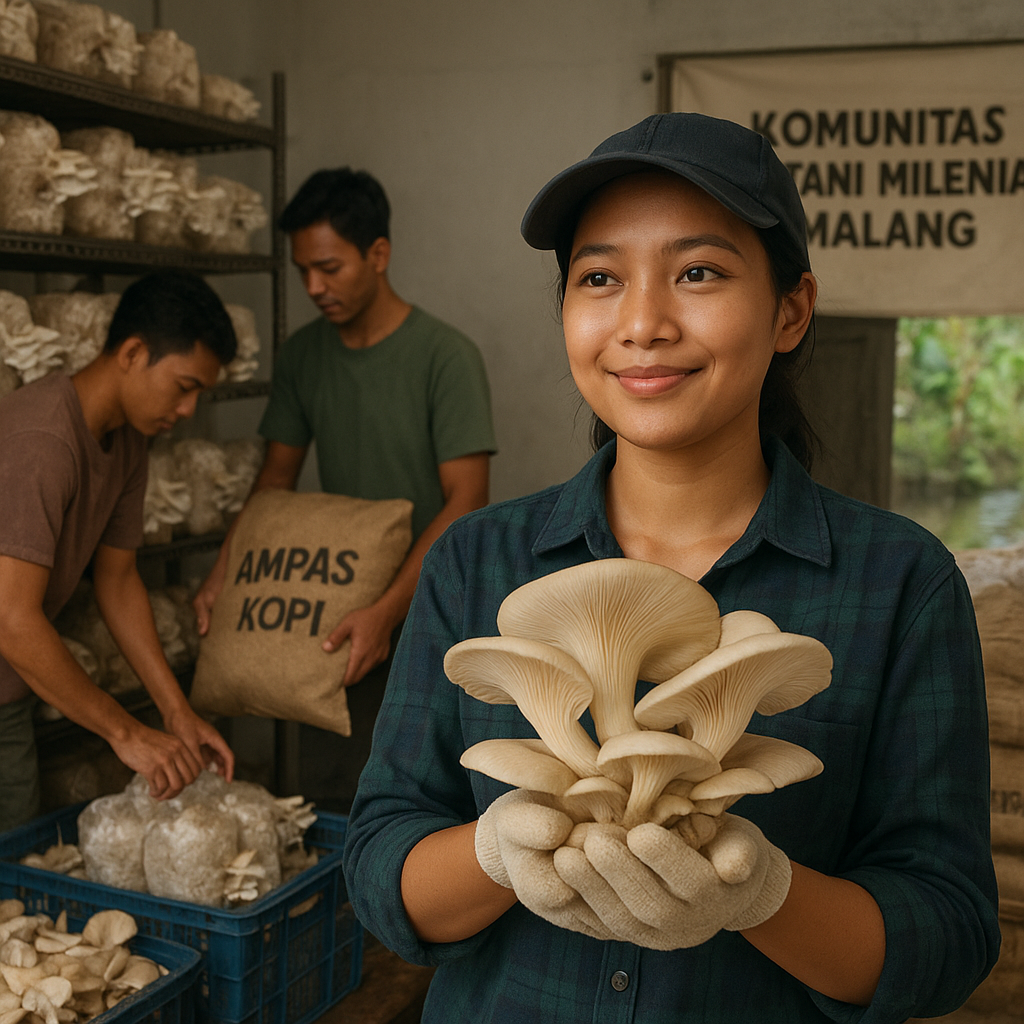 Jamur Tiram dari Ampas Kopi: Solusi Petani Milenial di Malang
