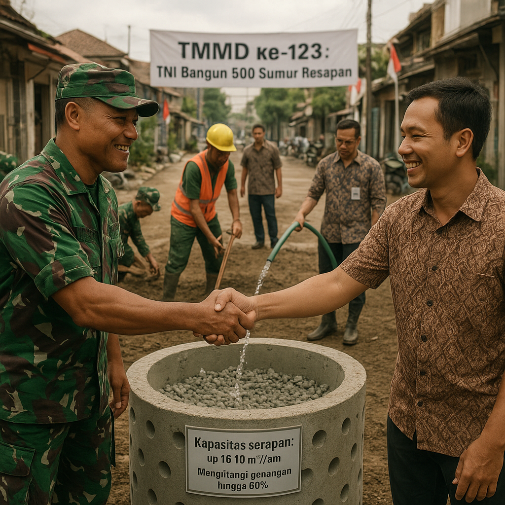 TMMD ke-123: TNI Bangun 500 Sumur Resapan di Wilayah Rawan Banjir Jakarta