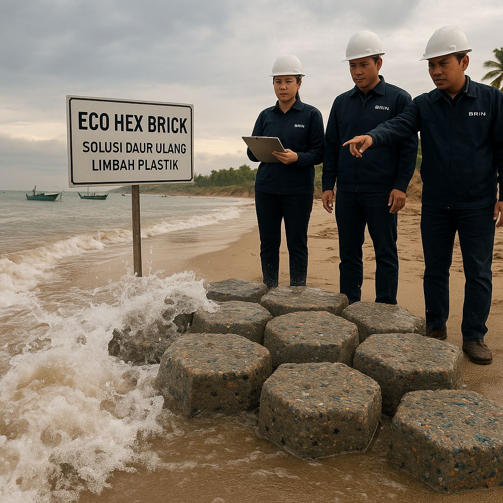 Eco Hex Brick BRIN: Solusi Guna Ulang Limbah Plastik untuk Atasi Abrasi Pantai