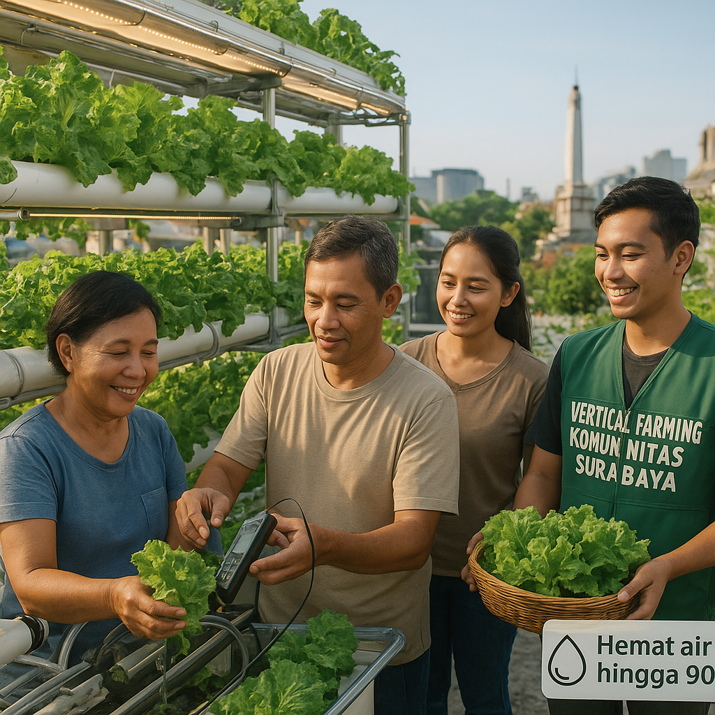 Vertical Farming dengan Teknologi Hydroponic Skala Komunitas di Surabaya