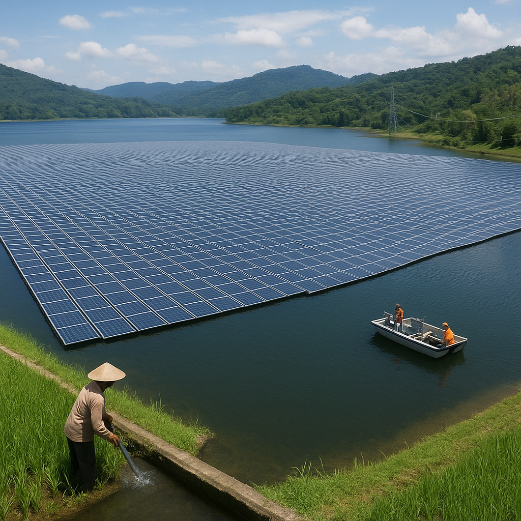 Panel Surya Terapung di Waduk Cirata: Energi Bersih dan Penghematan Air untuk Pertanian