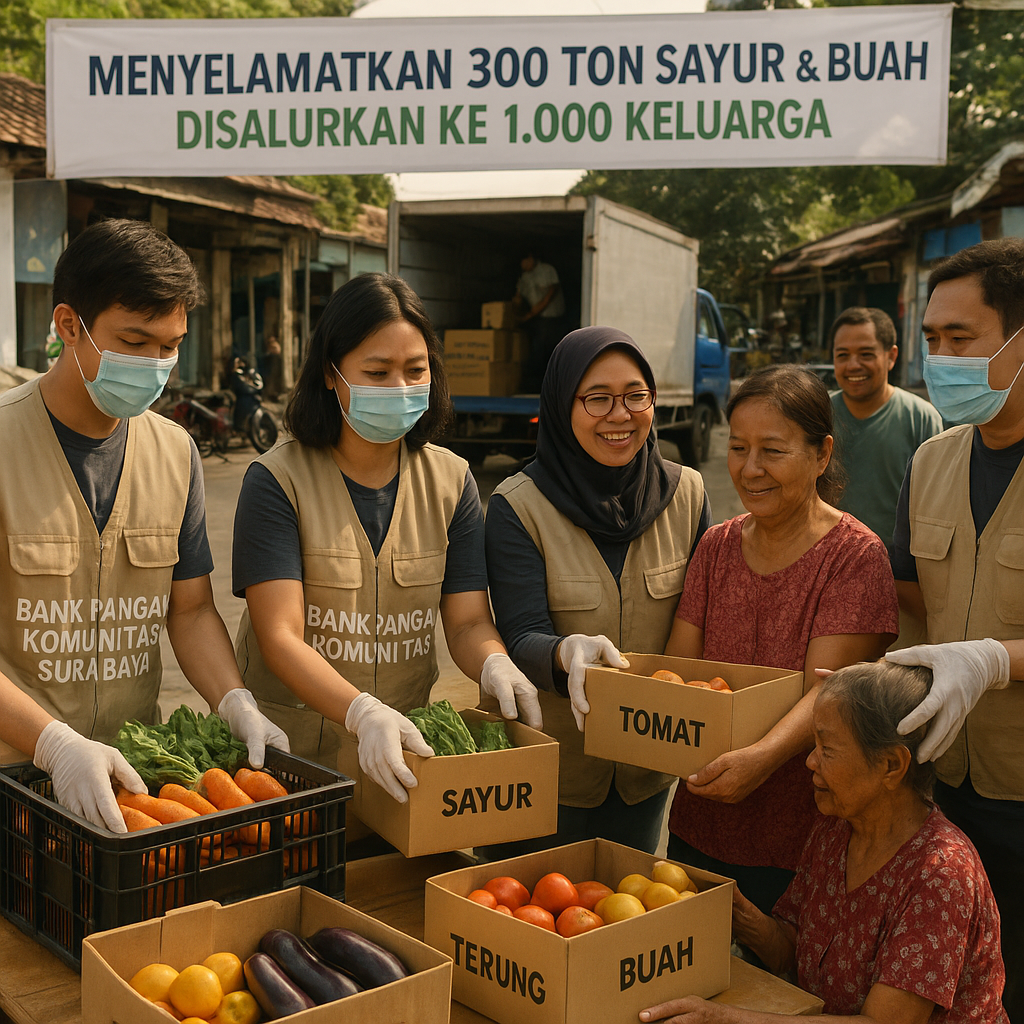 Inisiatif Bank Pangan Komunitas di Surabaya Selamatkan Tonase Sayur Terbuang dan Salurkan ke Warga Miskin