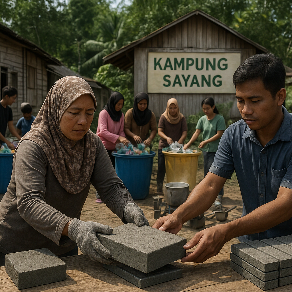 Warga Kalimantan Barat Sulap Limbah Plastik Jadi Bahan Baku Konstruksi Rumah
