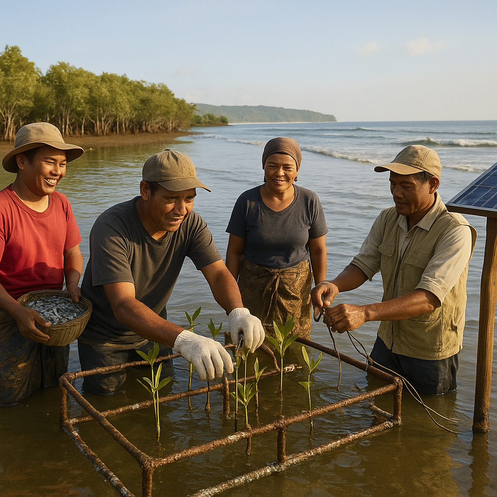 Restorasi Ekosistem Mangrove dengan Teknik 'Biorock' di Pesisir Jawa Timur Tingkatkan Hasil Tangkapan Nelayan