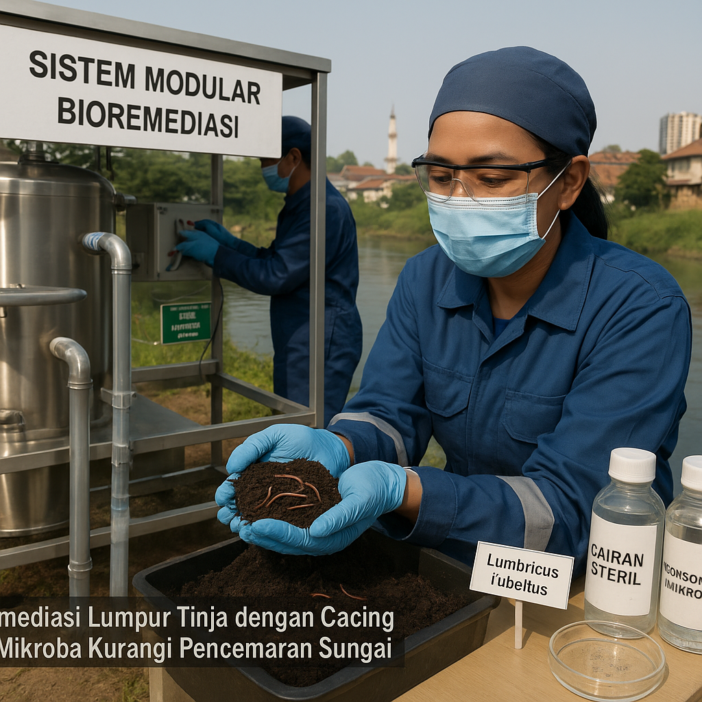 Bioremediasi Lumpur Tinja dengan Cacing dan Mikroba Kurangi Pencemaran Sungai di Perkotaan