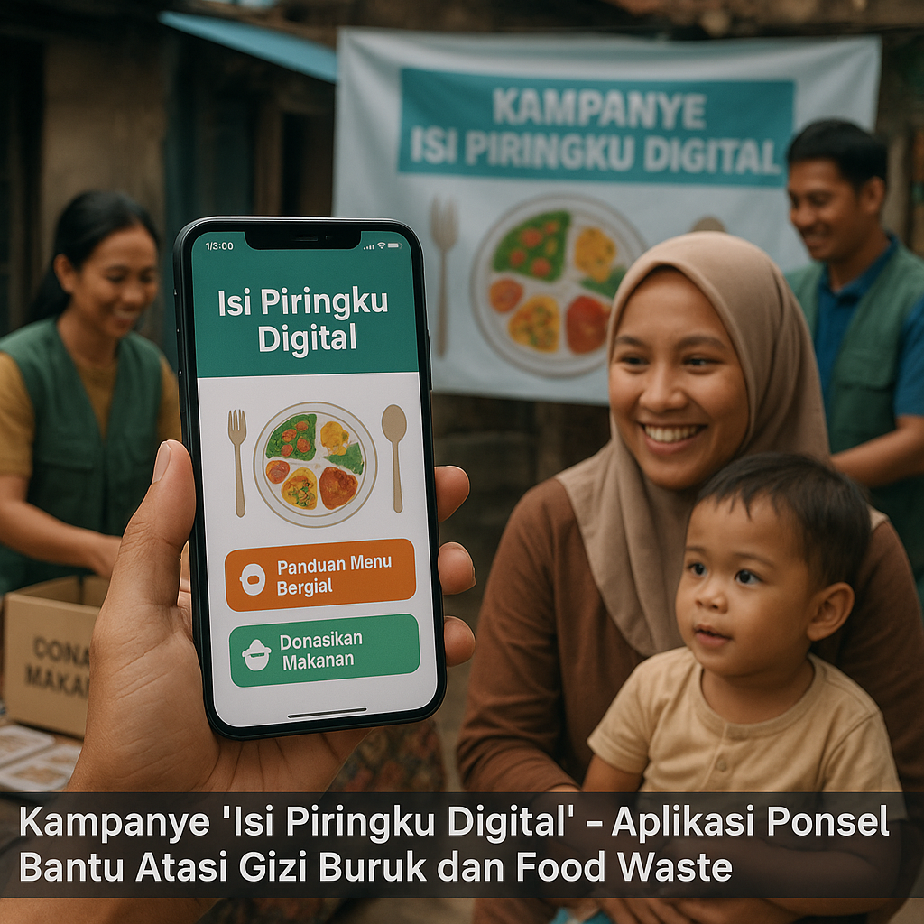 Kampanye 'Isi Piringku Digital' Aplikasi Ponsel Bantu Atasi Gizi Buruk dan Food Waste