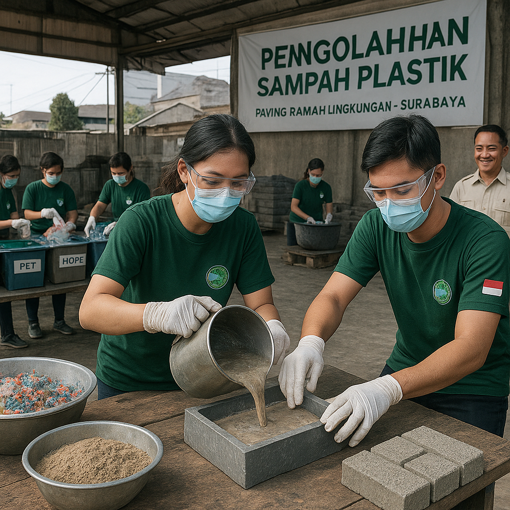 Pengolahan Sampah Plastik Menjadi Paving Ramah Lingkungan