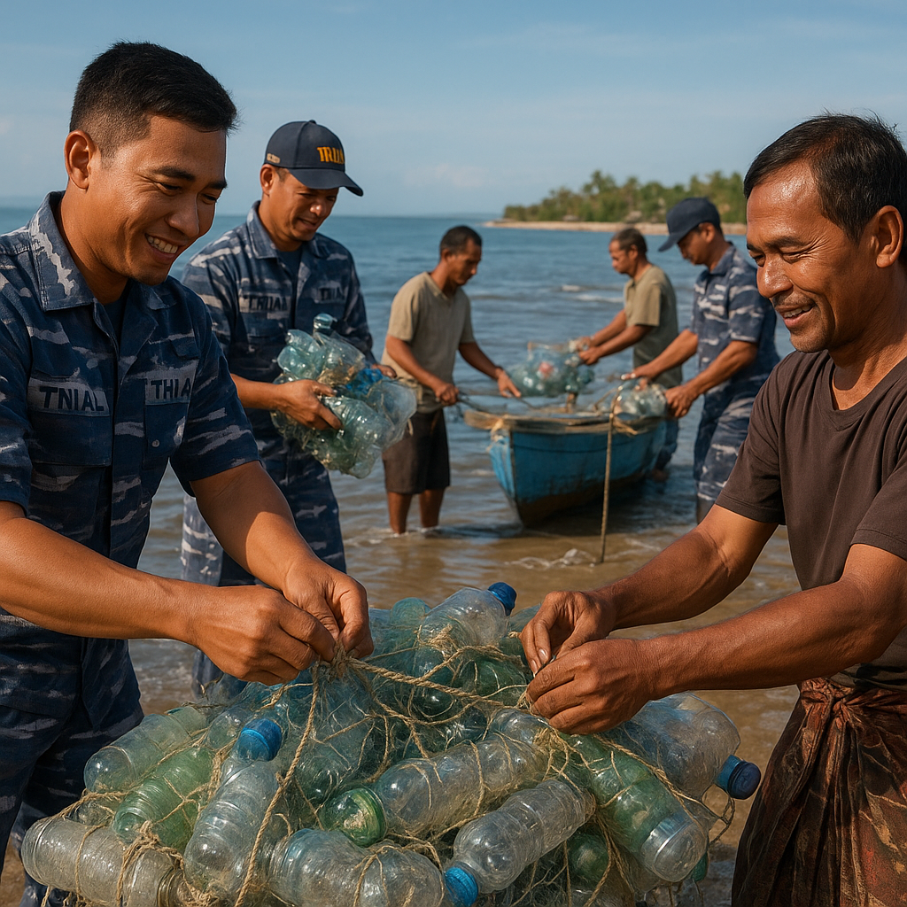 Kolaborasi TNI AL dan Nelayan Kembangkan Rumpon Ikan Ramah Lingkungan dari Bahan Daur Ulang