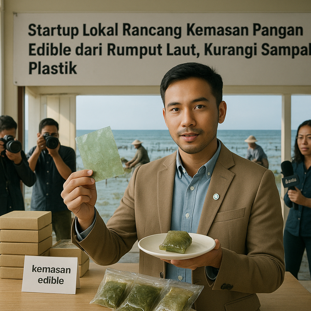 Startup Lokal Rancang Kemasan Pangan Edible dari Rumput Laut, Kurangi Sampah Plastik