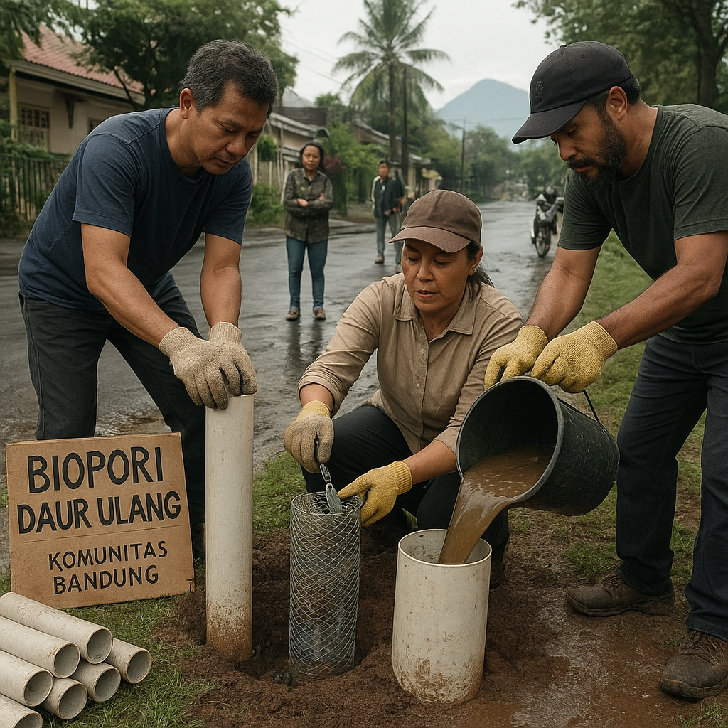 Inovasi Biopori dari Bahan Daur Ulang untuk Atasi Banjir dan Kekeringan di Perkotaan