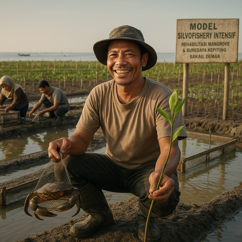 Budi Daya Kepiting Bakau di Lahan Rehabilitasi Pesisir Pantai Utara Jawa