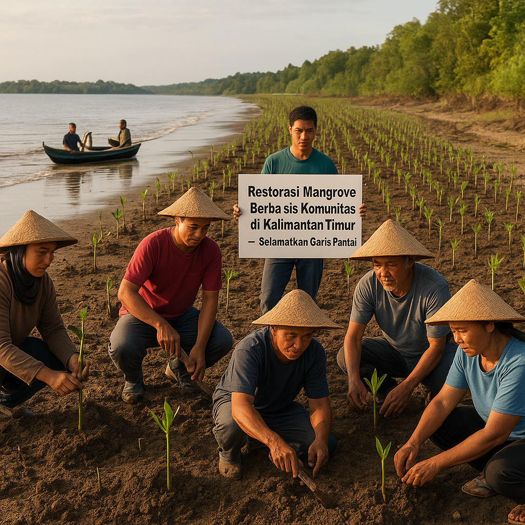 Restorasi Mangrove Berbasis Komunitas di Kalimantan Timur Selamatkan Garis Pantai