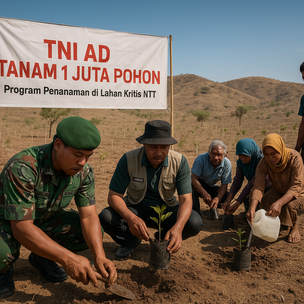 TNI AD Tanam 1 Juta Pohon di Lahan Kritis Nusa Tenggara Timur