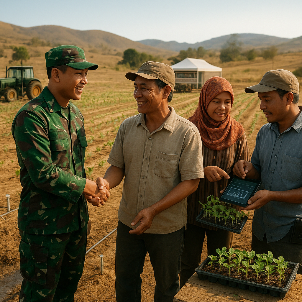 Kolaborasi TNI AD dan Petani Kembangkan Pertanian Cerdas Iklim di Lahan Tidur