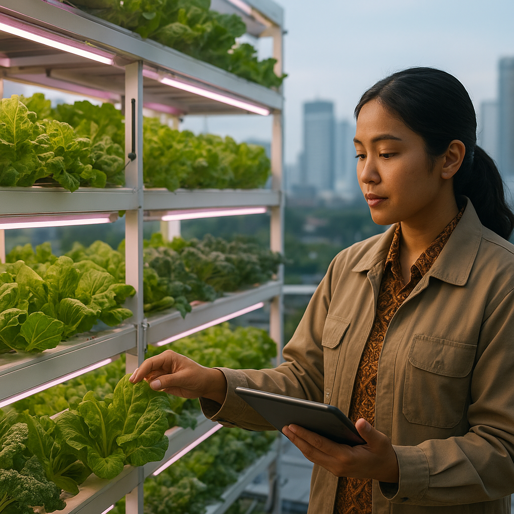 Vertical Farming dengan Teknologi IoT di Perkotaan untuk Pasokan Sayuran Segar
