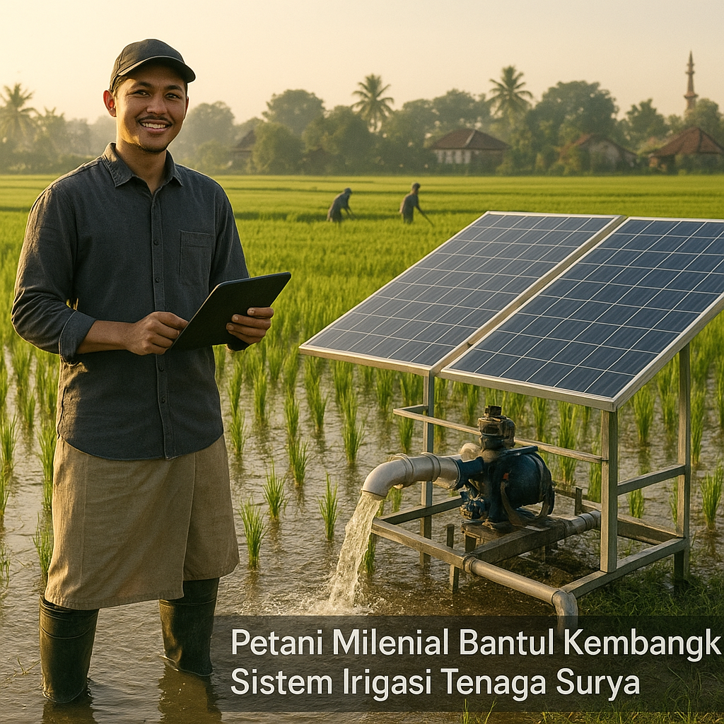 Petani Milenial Bantul Kembangkan Sistem Irigasi Tenaga Surya untuk Tingkatkan Produktivitas Padi