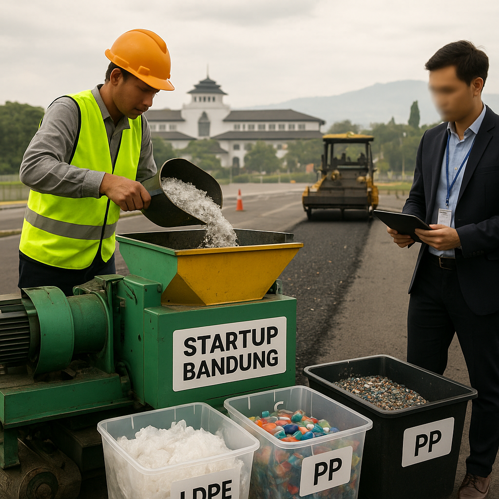 Startup Bandung Sulap Sampah Plastik Jadi Bahan Baku Aspal Jalan