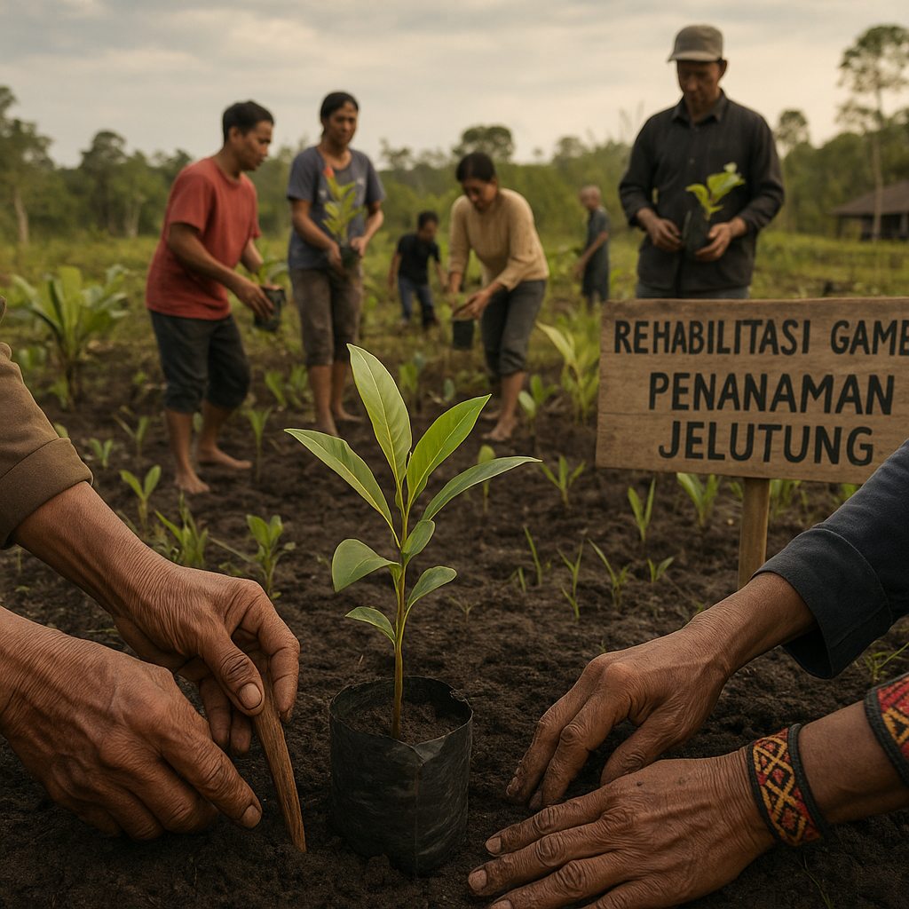 Komunitas Adat di Kalimantan Barat Kembalikan Fungsi Ekosistem Gambut dengan Penanaman Jelutung