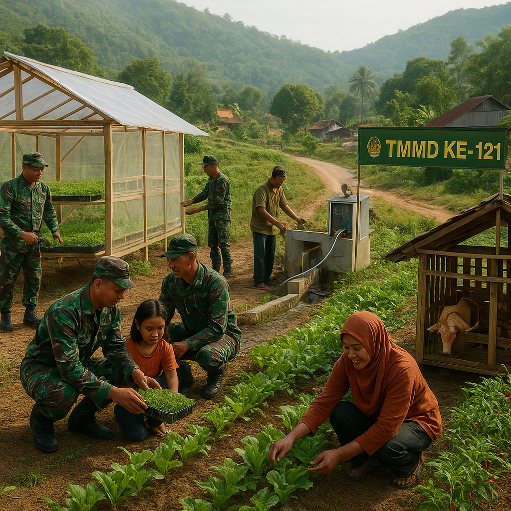TNI AD Kembangkan Desa Mandiri Pangan dan Energi di Perbatasan melalui Program TMMD