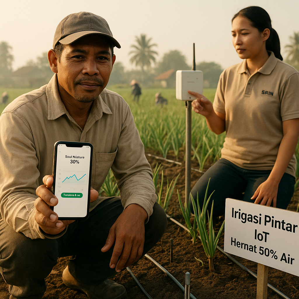Irigasi Pintar IoT Hemat 50% Air Bagi Petani Bawang Merah di Brebes
