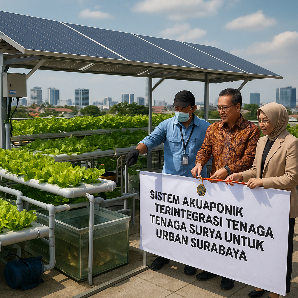 Sistem Akuaponik Terintegrasi Tenaga Surya untuk Pertanian Urban Surabaya