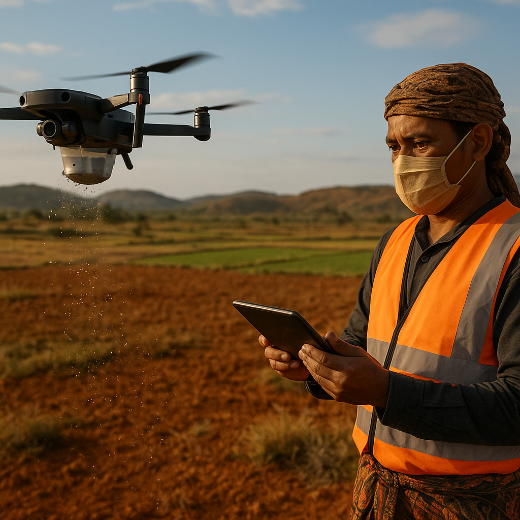 Drone Penebar Benih dan Pupuk Organik untuk Rehabilitasi Lahan Kritis di Sumba
