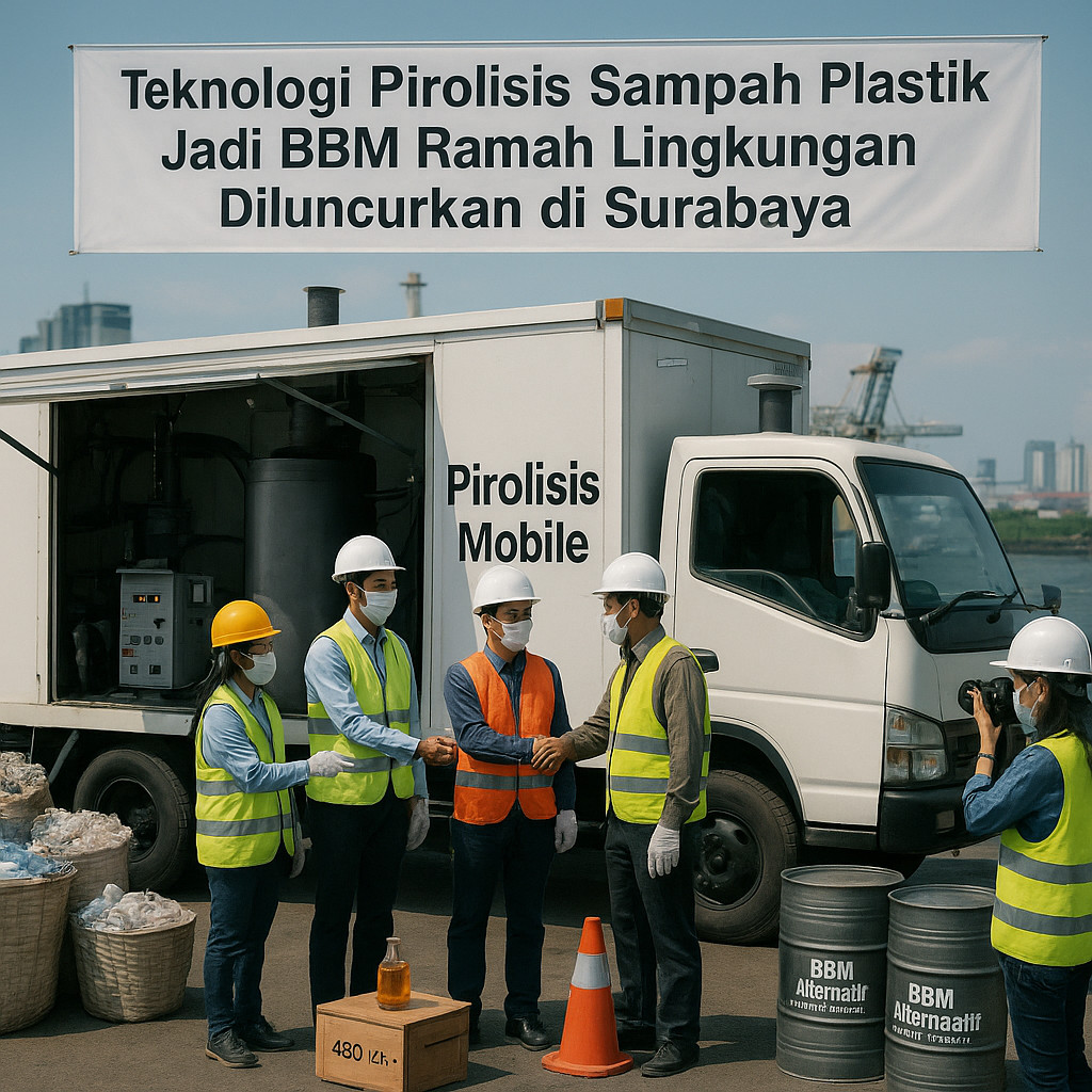 Teknologi Pirolisis Sampah Plastik Jadi BBM Ramah Lingkungan Diluncurkan di Surabaya