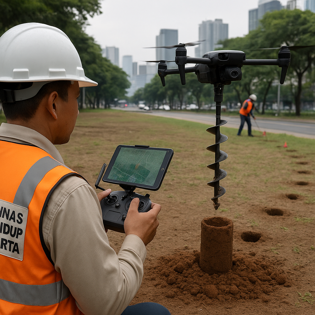 Teknologi Biopori Berbasis Drone untuk Resapan Air di Lahan Perkotaan Jakarta
