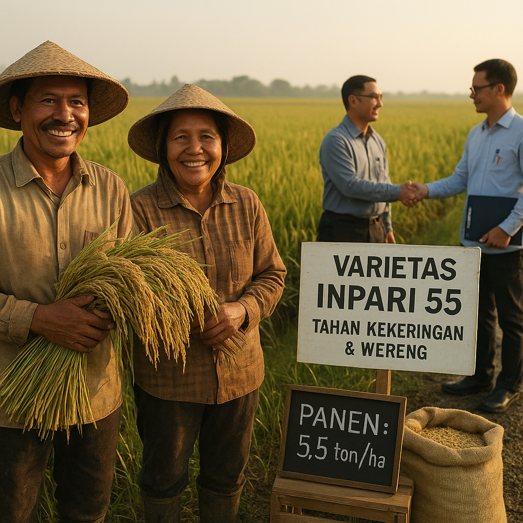 Petani di Indramayu Beralih ke Varietas Padi Tahan Kekeringan Hasil Riset BRIN