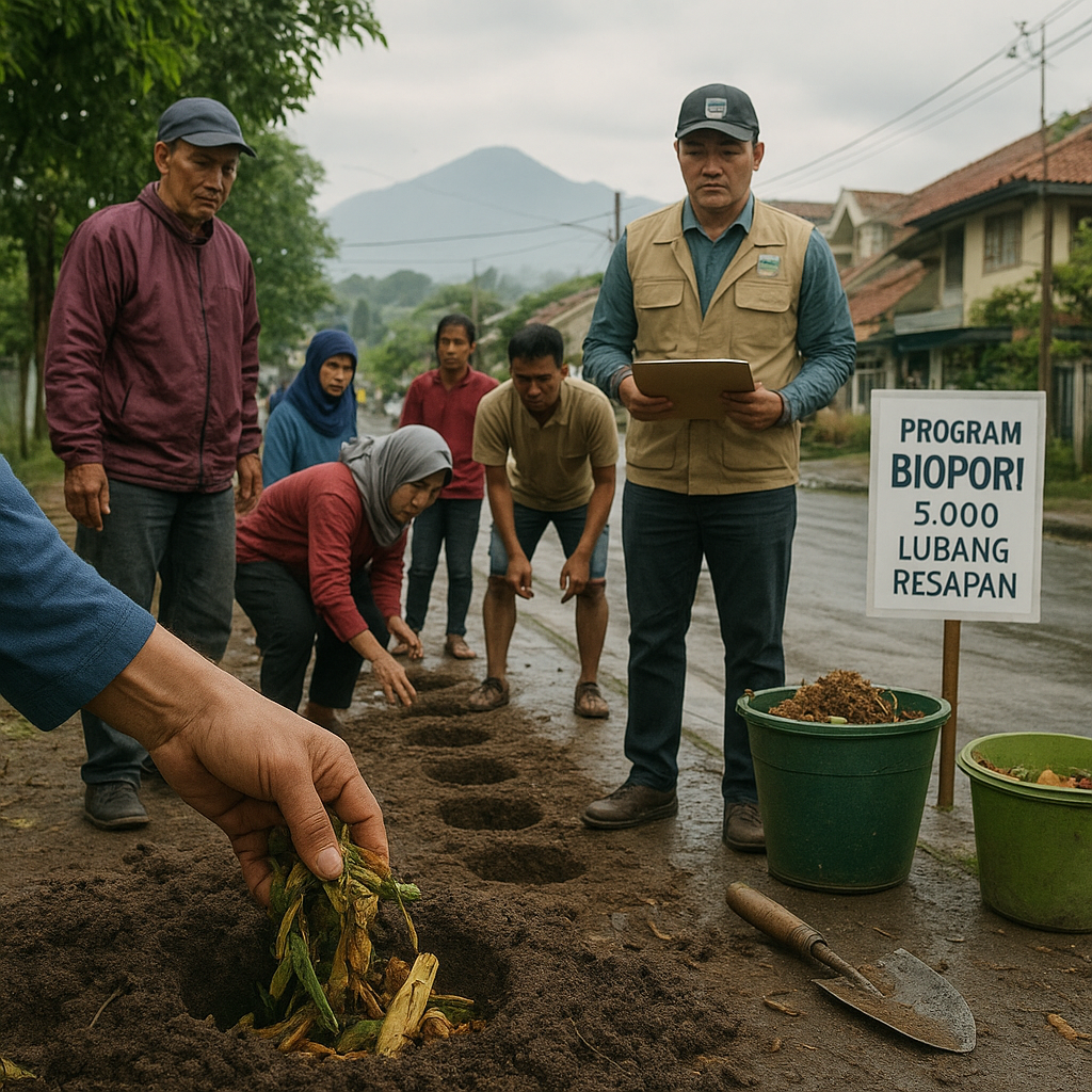 Biopori Perkotaan untuk Meningkatkan Resapan Air dan Pupuk Kompos di Bandung